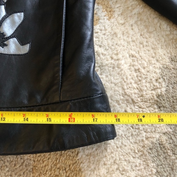 Allan Denis Genuine Leather Jacket Black With Silver Cutout Sz S EUC! - Picture 10 of 13